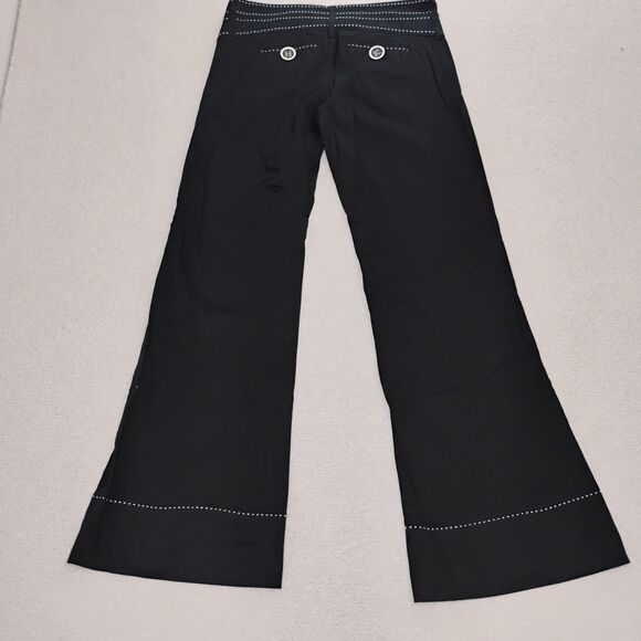 Y2K Flare Embroidered Stitch Jeans fisherman Sailor Yacht Beatnick Hipster sz 5 - Picture 2 of 9